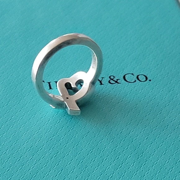 Tiffany & Co Sterling Silver Paloma Picasso Diamond Loving Heart Ring - Picture 9 of 9